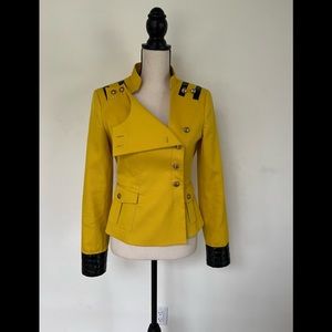 Just Cavalli Military style jacket leather cuffs